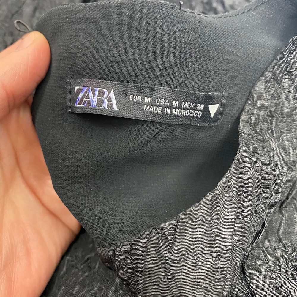 Zara Textured Weave Dress- Black - Picture 9 of 9
